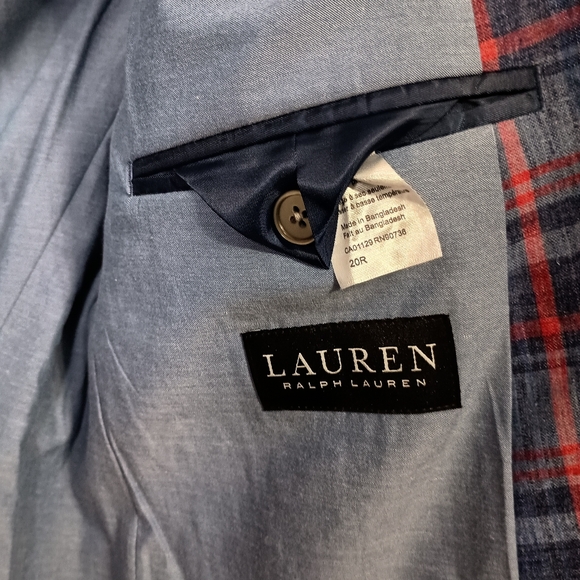 Lauren Ralph Lauren π©· Bloxbury Navy/Red Blazer Size 20R - Picture 6 of 8